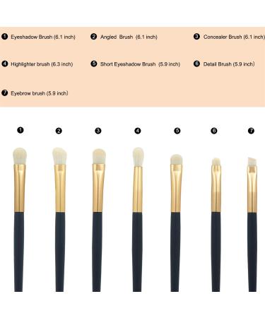 Buy 7-Piece Blue Professional Eye Makeup Brush Set | Blending Highlighting & Shading Tools with Cosmetic Bag - Perfect for Eyeshadow & Cream Powder - Buy Online on GoSupps.com