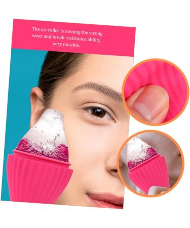 Beavorty Ice Cube Tray & Roller - Reusable Silicone Face Ice Tool for Skin Massage - Pink 15x6CM - Buy Online on GoSupps.com