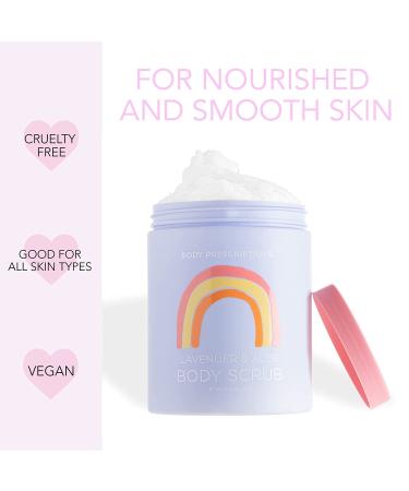 Body Prescriptions Lavender & Aloe Exfoliating Body Scrub | Nourishing Daily Wash for Smooth Skin | Infused with Lavender & Aloe (Rainbow) - Buy Online on GoSupps.com