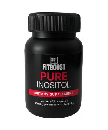 Fitboost Inositol Capsules 500mg Inositol Dietary Supplement Easy-to-Swallow Capsules for Daily Wellness Routine 30 Count