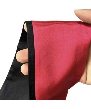 Satin Sleeping Eye Mask 2 Pack - Soft Silk Blindfold for Sleeping Games (Black Red and Black) - Buy Online on GoSupps.com