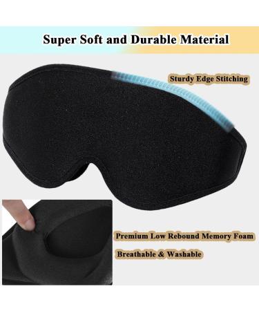 Black Eye Mask for Lash Extensions | Light Blocking 3D Sleep Mask for Men & Women | Adjustable Eye Covers for Travel Yoga & Relaxation - Buy Online on GoSupps.com