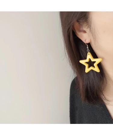 Shop Feylie Fashion Earrings - Blue Hollow Star Pendant Dangling Creoles for Women & Girls - Buy Online on GoSupps.com