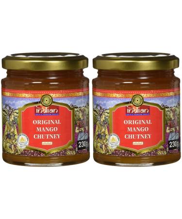 Truly Indian Mango Chutney Original-fruity-aromatic fruit paste as a dip or ready-made sauce for fast dishes-Cooking with natural ingredients-230 g (pack with 2) normal 230 g (2 pack)