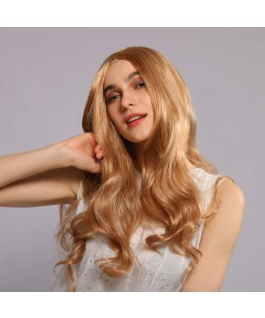 Shop Stunning Long Gold Wavy Synthetic Wig for Women | Retro 60s 70s 80s Curly Cosplay Hair - International Shipping Available - Buy Online on GoSupps.com