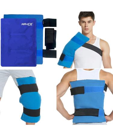 Large Gel Ice Pack Wrap - Ice Packs for Injuries Reusable Cold Pack Compress for Swelling Sprains Bruises - Large Hot and Cold Therapy for Hip Back Shoulder Knee Replacement Surgery - 11 x 14 1 ice pack 11'' x 14'...