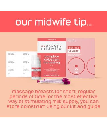 My Expert Midwife Colostrum Harvesting Kit: 5 Syringes, Freezable Labels, Nipple Balm, Complete Guide - Buy Online on GoSupps.com