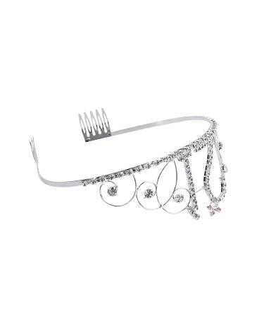 AUEAR Crystal Birthday Tiara - Rhinestone Princess Crown | Silver Diamante Crown for 21st Birthday Gift - Buy Online on GoSupps.com