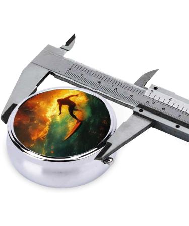 Wave Surfing Portable Metal Pill Box - Mini 3-Compartment Design for Small Pills | Travel Essential - Buy Online on GoSupps.com