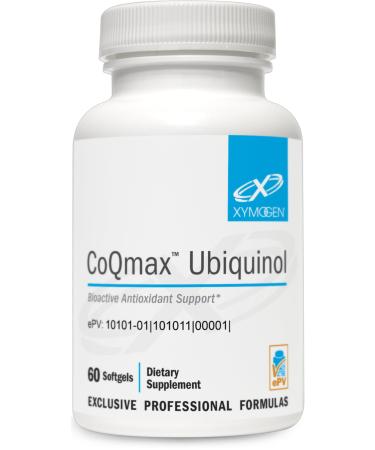 XYMOGEN CoQmax 200mg CoQ10 ubiquinol - Patented Stabilized Form - Coenzyme Q10 for Antioxidant Cognitive + Heart Health Support (60 Softgels) 60 Count (Pack of 1)