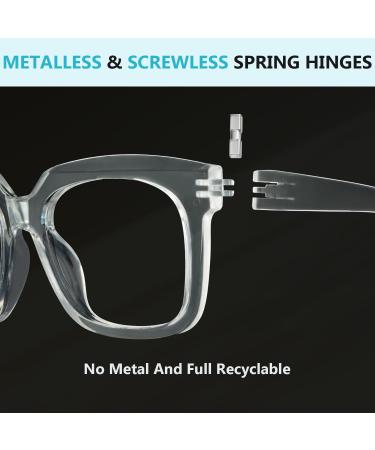Metalless Screwless Spring Hinges Reading Glasses for Women - 6 Pack Oversized Square Readers (+1.75) in Mixed Colors - Buy Online on GoSupps.com