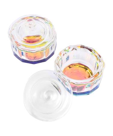 Lurrose 2 pc Nail Glass Crystal Cup & Acrylic Liquid Dapping Shell with Lid | Crystal Nail Dappen Dish for Art | Transparent Dappen Bowl - Shop Internationally! - Buy Online on GoSupps.com