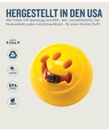 Outward Hound Planet Dog Orbee-Tuff Nooks - Yellow Smiley Snack Toy for Dogs | International Shipping - Buy Online on GoSupps.com