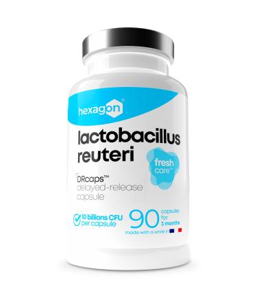 Lactobacillus Reuteri 10 Milliards UFC/G lule - Cure Compl te +3 Mois - L-Reuteri - Probiotique - Ferment Lactique - Freshcare Fra cheur Optimale - 90 G lules DRcaps - Vegan - Hexagon