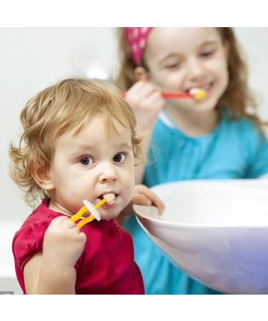 Clean 360 Soft Silicone Child Toothbrush | Unique Manual Brush for Toddlers 1-3 Years | Pink & Yellow - Buy Online on GoSupps.com