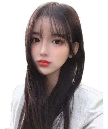 BGHJUE Long Black Straight Wig for Women - Natural Bangs Full Headgear & Realistic Hair Sets - Perfect for All Occasions - Buy Online on GoSupps.com