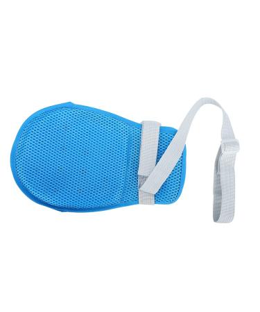 Fixed Restraint Gloves for Elderly | Anti-Scratch Non-Sterile Palm Protectors with Soft Plate Strap (Blue) - International Shipping Available - Buy Online on GoSupps.com