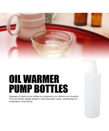 2x Massage Oil Warmer & 250ml Refillable Pump Bottles - Lotion & Shampoo Dispenser for Spa & Home Use - Buy Online on GoSupps.com