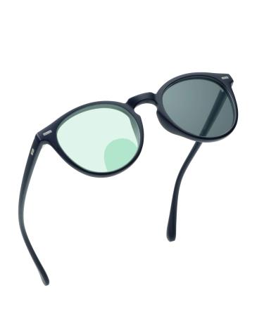 YEIN Bifocal Reading Glasses Photochromic Gray Sunglasses 0.00/+1.50 Magnification for Women/Men 01-2123 Navy Gray 1.5 x