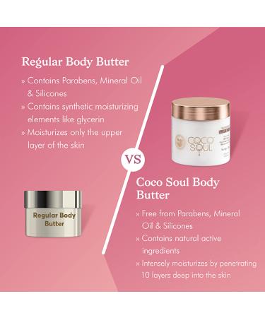 Coco Soul Vegan Body Butter with Virgin King Coconut Oil | Nourishing & Paraben Free | 200 gm - International Shipping Available - Buy Online on GoSupps.com