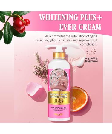 AILKE Skin Glowing Body Lotion - Moisturizing & Nourishing Vegan Cream with Niacinamide & AHA for Dull Skin - 16.9 fl oz - Buy Online on GoSupps.com