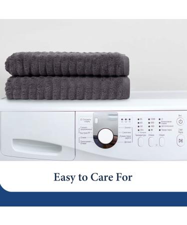 2-Pack Classic Cotton Washcloth Towel Set - Ultra Soft & Absorbent - Grey - Buy Online on GoSupps.com