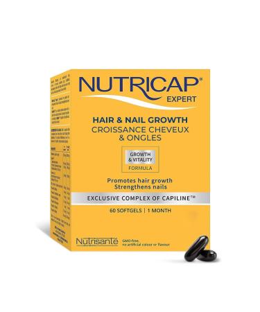 NUTRISANTE Nutricap Expert Hair & Nail Growth - Food Supplement for Fast Hair Growth - Exclusive Capiline Complex - Promotes Hair Growth & Development - Biotin Walnut Oil Vitamine B3-60 softgels