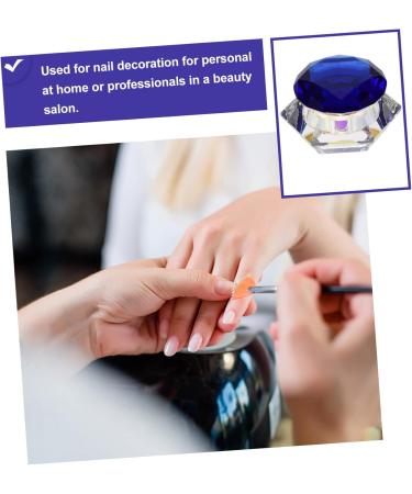 minkissy Nail Art Crystal Cup Glass Jars Cosmetics Crystal Glass Jar Nail Art Glass Jar Lipstick Glass Jar Cream Glass Jar Nail Polish Glass Cup Nail Art Glass Container Hand Model Manicure 6.5x8cm Blue - Buy Online on GoSupps.com