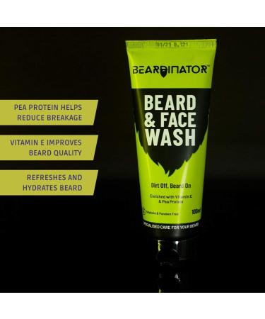 Beardinator Face & Beard Wash for Men | Chemical-Free 100ML | Cleans Dirt & Oil - Buy Online on GoSupps.com