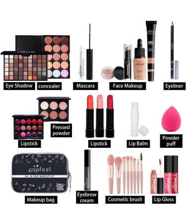KARUIZI Makeup Kit All-in-one Makeup Gift Set for Women Full Kit Eyeshadow Palette Lip Gloss Set Lipstick Blush Foundation Concealer Mascara Eyebrow Pencil Include Brush Set - Buy Online on GoSupps.com