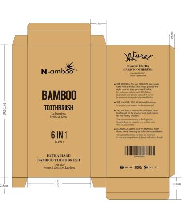 Super Hard Toothbrush Bamboo Toothbrush For Adult Hard Bristles Manual Toothbrush Pack of 6 - Buy Online on GoSupps.com