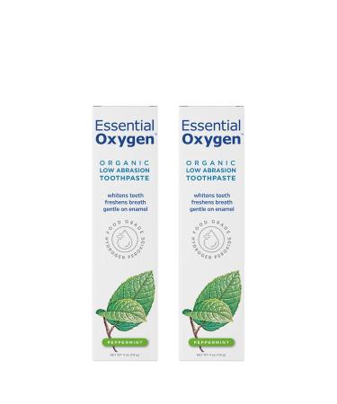 Essential Oxygen BR Certified Organic Toothpaste for Whiter Teeth Fresher Breath Happier Gums Tooth Sensitivity Peppermint 4 Ounce (Pack of 2) - Buy Online on GoSupps.com