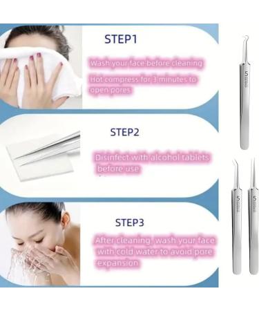 Cohbskj Usiveinborn Blackhead Remover Usiveinborn Tweezers Professional Blackhead Remover Tweezers Stainless Steel Facial Pimple Popper Tool for Women Men (Set F) - Buy Online on GoSupps.com