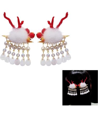 AJOIDR Loong Horn Hair Clip Girl Cute Loong Hair Barrettes Clip Headwear Pompoms Dragon Horn for Women Girl - Buy Online on GoSupps.com