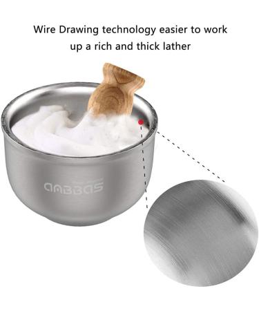 Anbbas 4.1" Lathering Foam Shaving Bowl - 3-Layer Heat Preservation Food-Grade 304 Stainless Steel Mug for Men s Close Shave - Buy Online on GoSupps.com