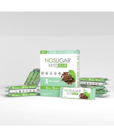 No Sugar Company Keto Bar Snack - Chocolate Mint - Pack of 12 - 1.41 Oz. - Buy Online on GoSupps.com
