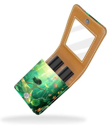 Buy Forest Flower Blossom Elf Mini Lipstick Case - Leather Lip Gloss Organizer with Mirror - Perfect Travel Lipstick Holder for Women - Buy Online on GoSupps.com