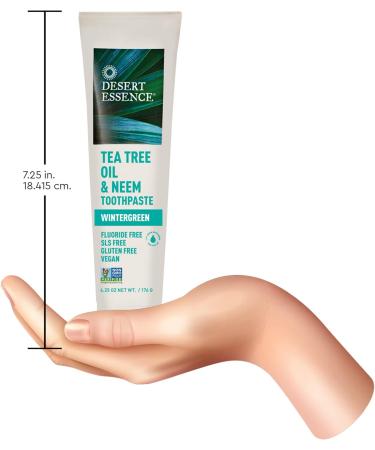 Buy Desert Essence Natural Tea Tree Oil & Neem Toothpaste - Wintergreen 6.25 Oz | International Shipping Available - Buy Online on GoSupps.com