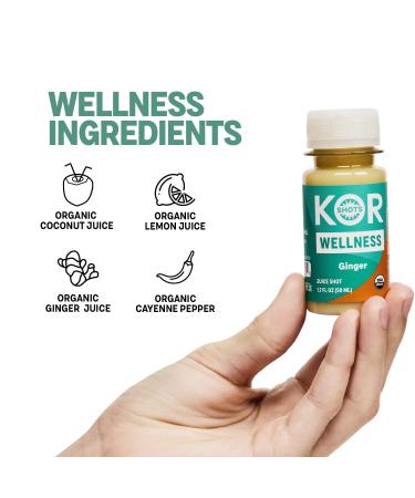 KOR Shots Ginger Cayenne Energy Boost Shot - 12 Pack x 1.7 Fl Oz - USDA Organic Wellness Shot - Buy Online on GoSupps.com