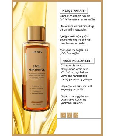 Luis Bien - No: 18 Amazing Oil - Moisturizing and Nourishing Oil for Hair and Skin - 100 ml - Buy Online on GoSupps.com