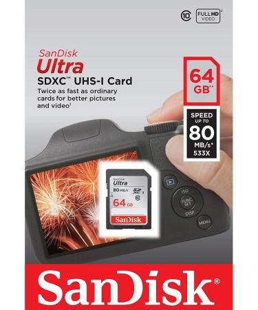 SanDisk Ultra 64GB Class 10 SDXC UHS-I Memory Card - 80MB/s Speed (SDSDUNC-064G-GN6IN) - Buy Online on GoSupps.com