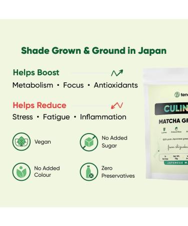 Culinary Premium Tencha Matcha Green Tea Powder from Shizouka, Japan - Vegan, 75 Servings - Buy Online on GoSupps.com