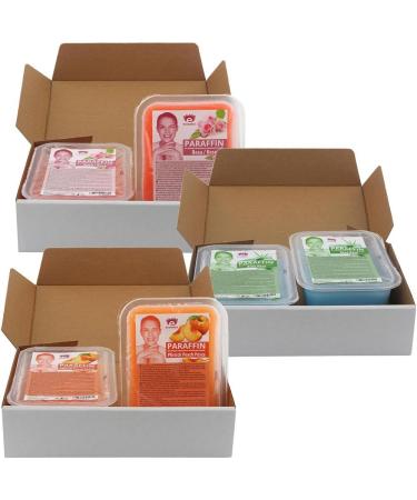 Kosmetex Paraffin Bath Mix Package - Peach Aloe Vera & Pink Rose Fragrance - 6x 500ml Low Melting Wax for Smooth Moisturized Skin - Buy Online on GoSupps.com