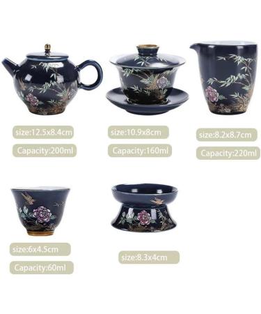 Afternoon Tea Set 9 Pcs/Set Handmade Gaiwan Household Teaware Chinese Palace Luxury Ceramic Tea Set Hand-Painted Flower and Bird Porcelain Teapot Tea Set for Adults (Color : D) (A) - Buy Online on GoSupps.com
