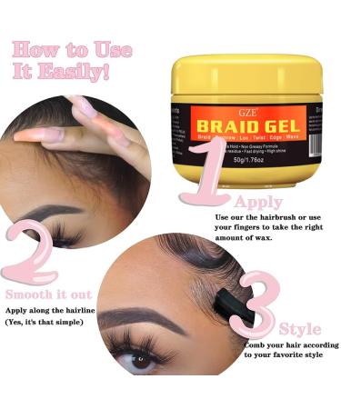 Shop GZE Extra Hold Braid Loc & Twist Gel for 4C Hair - Tames Frizz & Edges Paraben-Free | Travel Size - Buy Online on GoSupps.com