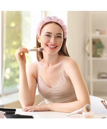 4 Pack Spa Headbands for Washing Face & Makeup Removal - Non-Slip Skincare Set with Headband & Wristband - Terry Cloth Puffy Headband in Pink & Blue - Buy Online on GoSupps.com