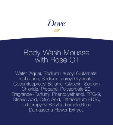 Unilever Dove Body Wash Mousse with Rose Oil 10.3 oz - Cleanses, Nourishes, and Protects Skin - Buy Online on GoSupps.com