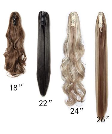 Synthetic Claw Fake Ponytail Wig - 18-26 Inch Black & Brown Hair Extension for Women - Buy Online on GoSupps.com