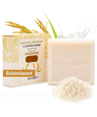 SWELLE Rice Milk Soap Lightening Soap 100 gr 1 pc Women's Face Scrub | Anti-Aging Acne Pimple | Natural Solid Face Soap | Face Care Shower Bar Face Mask