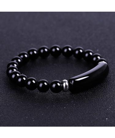 Soulful Black Onyx Crystal Bridge Bracelet and Obsidian Wolf Tooth Necklace Set - Buy Online on GoSupps.com